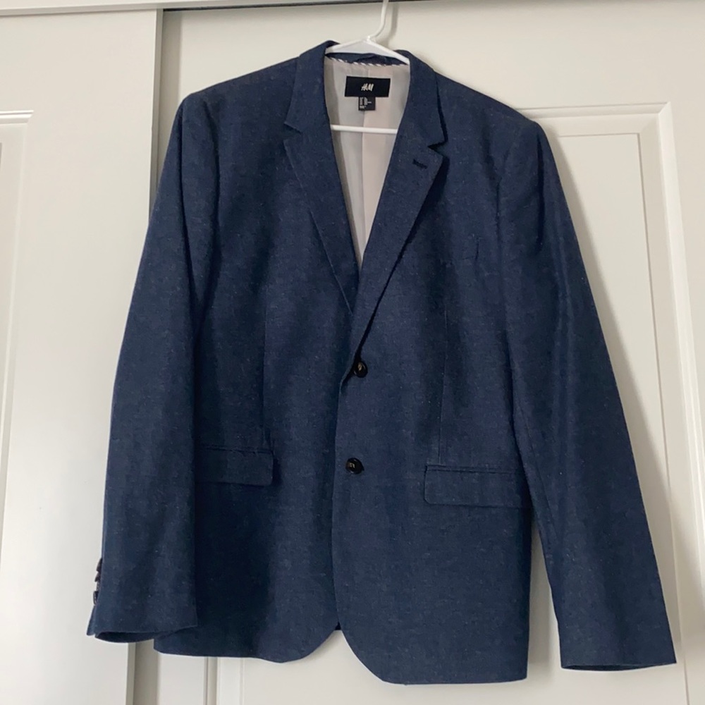 Men’s H&M Slim Fit Navy Linen Blazer